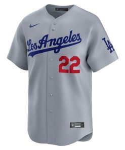 Alternative view of Clayton Kershaw Los Angeles Dodgers Nike Away Limited Player Jersey - Gray
