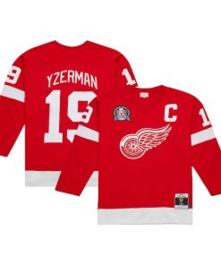 Steve Yzerman Detroit Red Wings Captain Patch 1996/97 Blue Line Player Jersey - Red