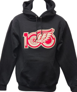 Detroit Red Wings '47 Brand Centennial Core Headline Hooded Sweatshirt - Black