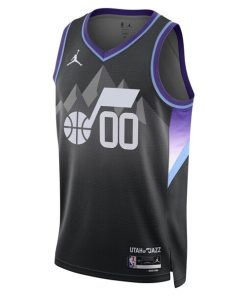 Alternative view of Utah Jazz Jordan Brand Unisex 2024/25 Custom Swingman Jersey - Statement Edition - Black