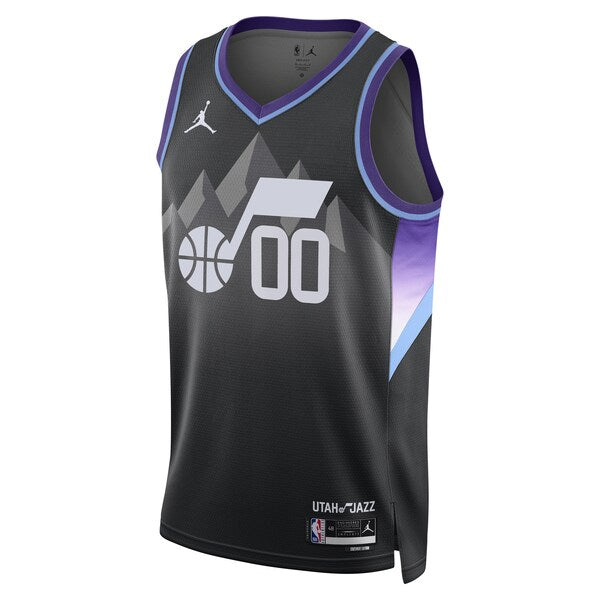 Utah Jazz Jordan Brand Unisex 2024/25 Custom Swingman Jersey - Statement Edition - Black - Image 2