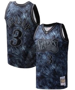 Allen Iverson Philadelphia 76ers Hardwood Classics 1997/98 Tie-Dye Swingman Jersey - Black