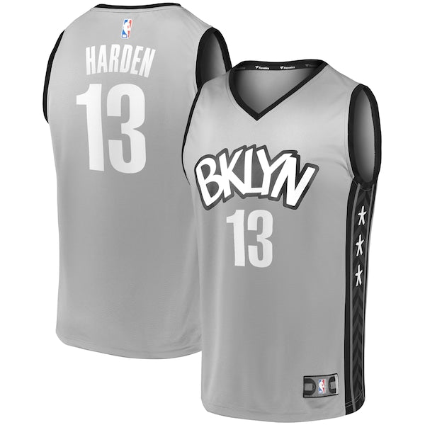 James Harden Brooklyn Nets Fast Break Replica Jersey Charcoal - Statement Edition/White - Image 2