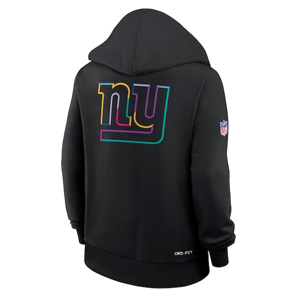 New York Giants Nike Women's 2025 NFL Crucial Catch Sideline Standard Issue Dri-FIT Hoodie - Black - Image 4