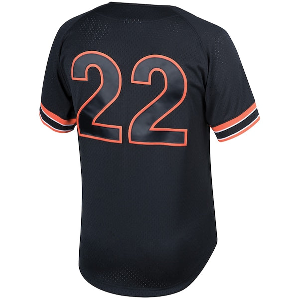 Will Clark San Francisco Giants Cooperstown Collection Mesh Batting Practice Button-Up Jersey - Black - Image 3