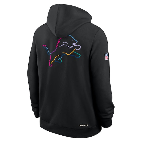 Detroit Lions Nike Tall 2025 NFL Crucial Catch Sideline Standard Issue Dri-FIT Hoodie - Black - Image 3