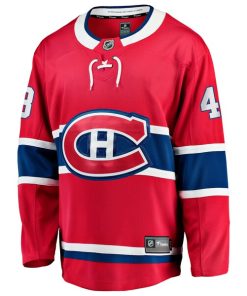 Alternative view of Lane Hutson Montreal Canadiens  Home Breakaway Jersey - Red