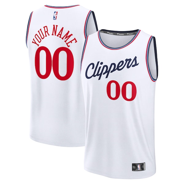 LA Clippers Fast Break Custom Jersey - Association Edition - White/Navy/Red