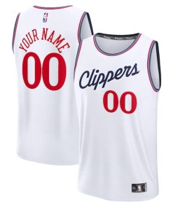 LA Clippers  Youth Fast Break Custom Replica Jersey - White  - Association Edition/Navy/Red