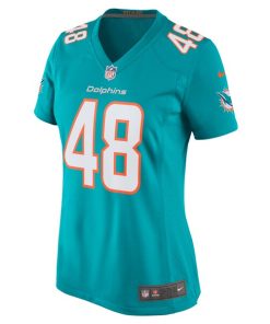 Alternative view of Jake Bargas Miami Dolphins Nike Women's Home Game Player Jersey - Aqua