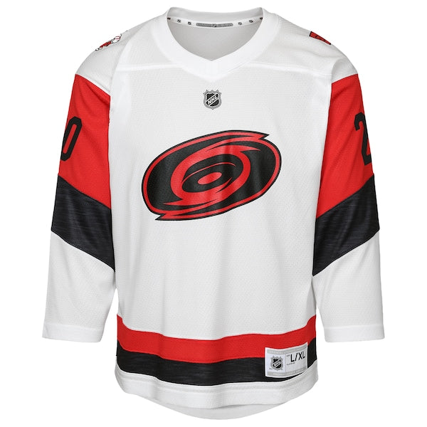 Sebastian Aho Carolina Hurricanes Youth Away Replica Player Jersey - White - Image 2