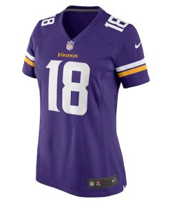 Alternative view of Justin Jefferson Minnesota Vikings Nike Women's  Game Jersey -  Purple