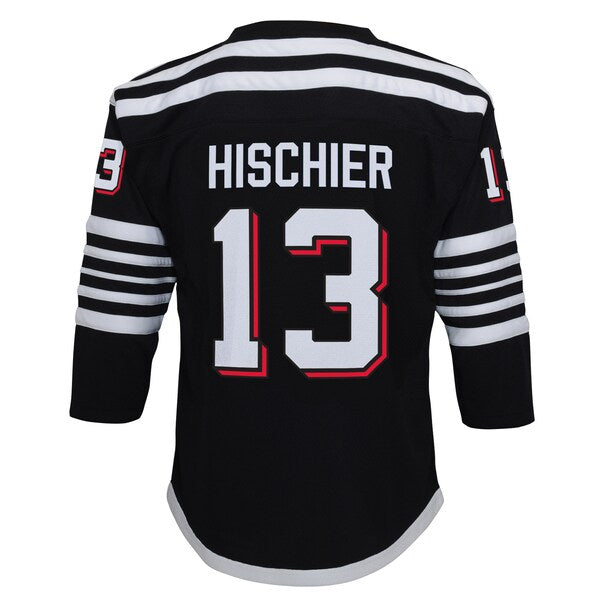 Nico Hischier New Jersey Devils 2021/22 Alternate Replica Player Jersey - Black - Image 3