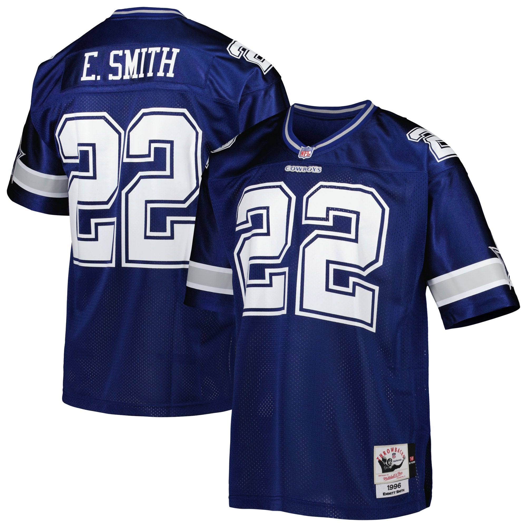 Emmitt Smith Dallas Cowboys 1994 Authentic Throwback Retired Player Jersey - White/Navy - Image 4