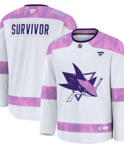 San Jose Sharks  Hockey Fights Cancer Practice Jersey - White