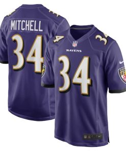 Keaton Mitchell Baltimore Ravens Nike  Game Jersey -  Purple