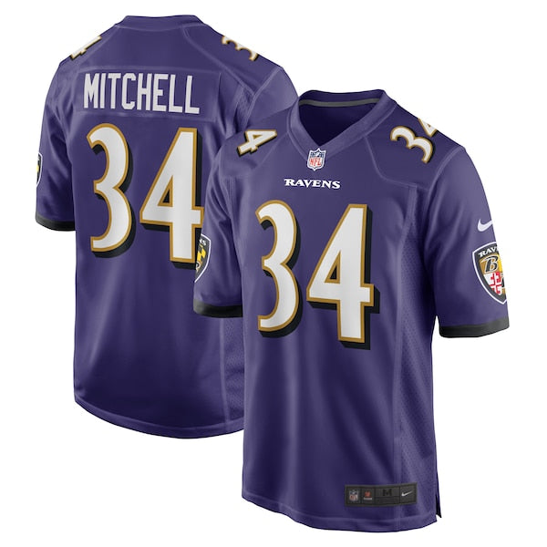 Keaton Mitchell Baltimore Ravens Nike Game Jersey - Purple