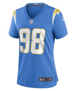 Alternative view of Austin Johnson Los Angeles Chargers Nike Women's Game Player Jersey - Powder Blue
