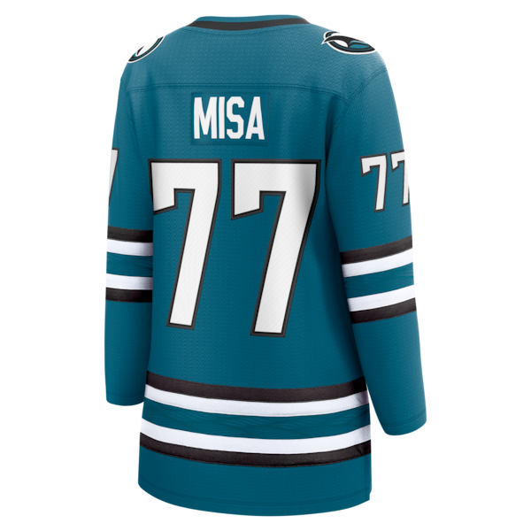 Michael Misa San Jose Sharks Women's Breakaway Jersey - Teal - Image 3