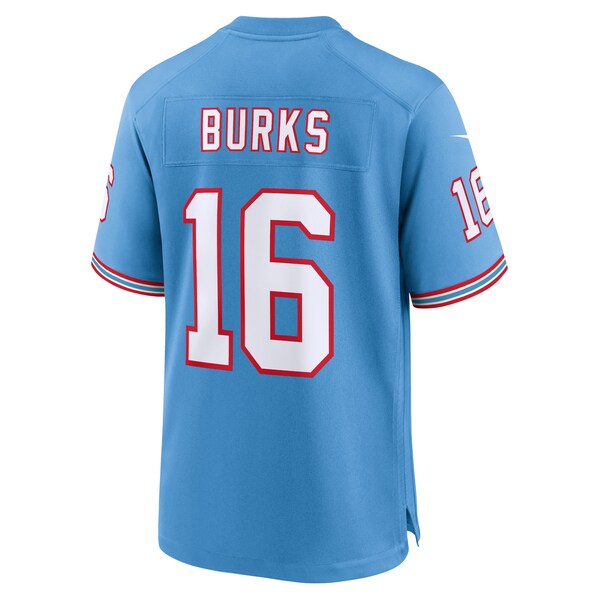 Treylon Burks Tennessee Titans Nike Oilers Throwback Alternate Game Player Jersey - Light Blue/Navy - Image 4