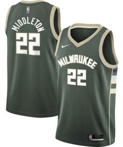 Khris Middleton Milwaukee Bucks Nike Youth 2021/22 Swingman Jersey - Icon Edition - Hunter Green