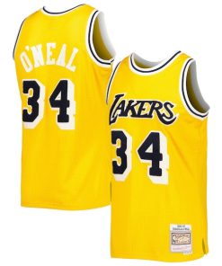 Shaquille O'Neal Los Angeles Lakers 1996/97 Hardwood Classics Off-Court Swingman Jersey - Yellow