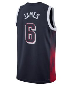 Alternative view of LeBron James Men's USA Basketball Nike Unisex 2024 Swingman Player Jersey - Navy