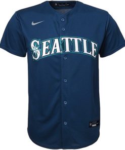 Alternative view of Seattle Mariners Nike Youth Alternate Replica Team Jersey - Navy