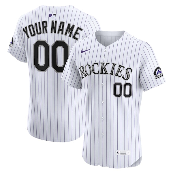 Colorado Rockies Nike Home Elite Custom Jersey - White