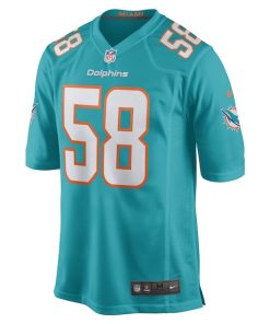 Alternative view of Connor Williams Miami Dolphins Nike Game Player Jersey - Aqua