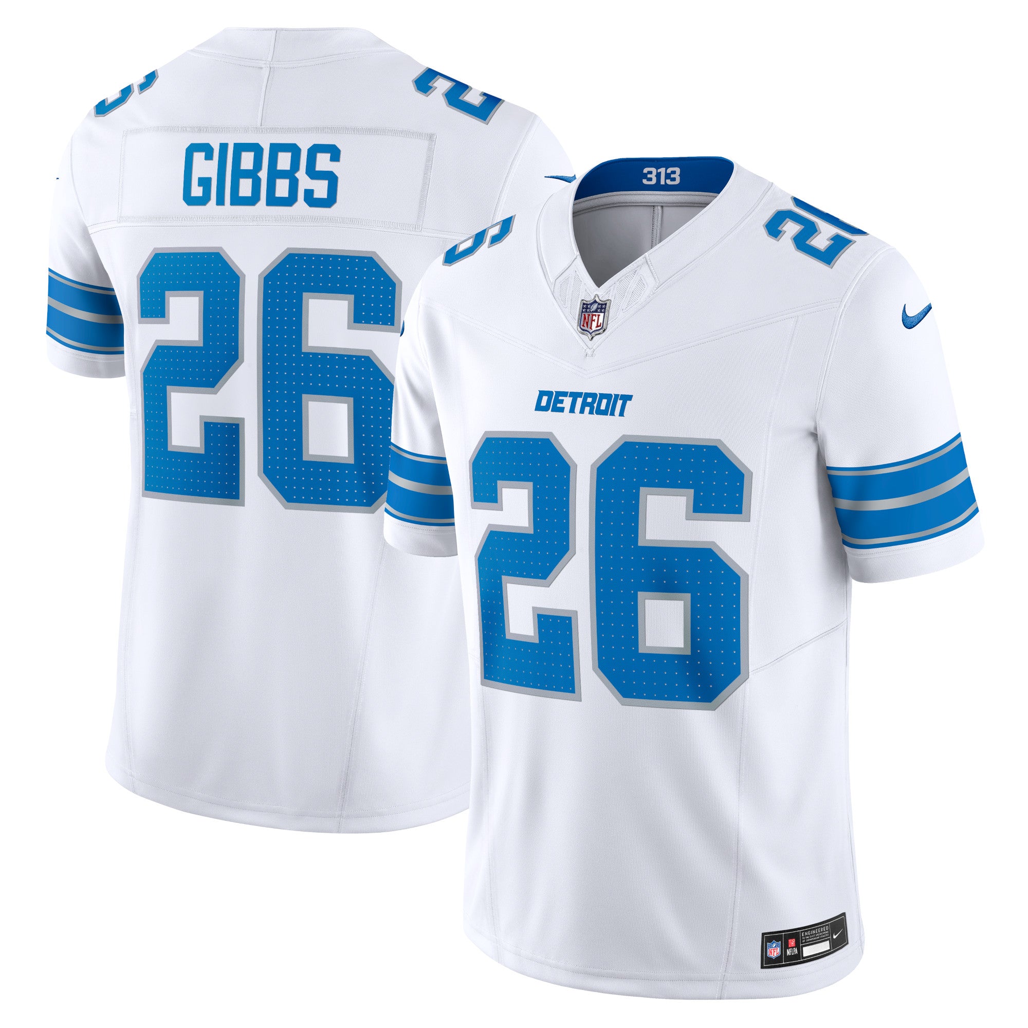 Jahmyr Gibbs Detroit Lions Nike Vapor F.U.S.E. Limited Jersey - Blue/White - Image 5