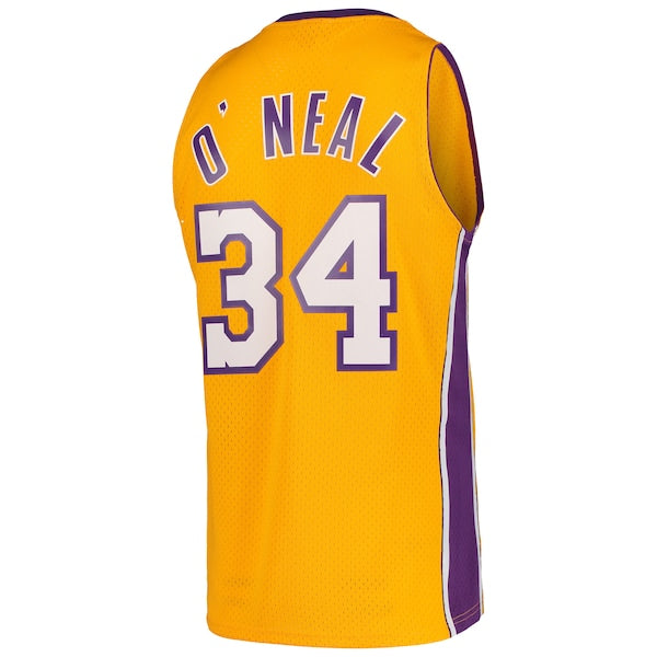 Shaquille O'Neal Los Angeles Lakers Hardwood Classics Swingman Jersey - Gold - Image 3
