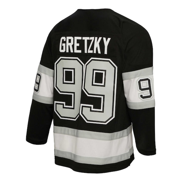 Wayne Gretzky Los Angeles Kings Captain Patch 1992/93 Blue Line Player Jersey - Black - Image 3