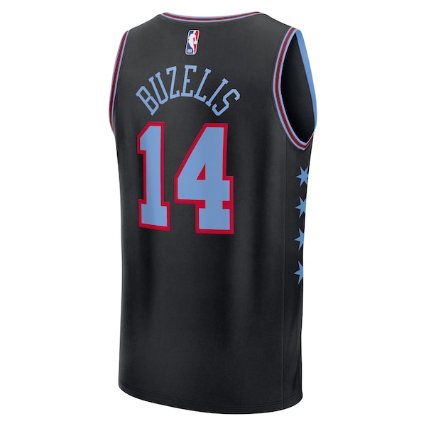 Matas Buzelis Chicago Bulls Youth 2025/26 City Edition Fastbreak Jersey - Black - Image 3