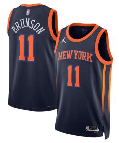Jalen Brunson New York Knicks Jordan Brand Unisex Swingman Player Jersey - Statement Edition - Navy