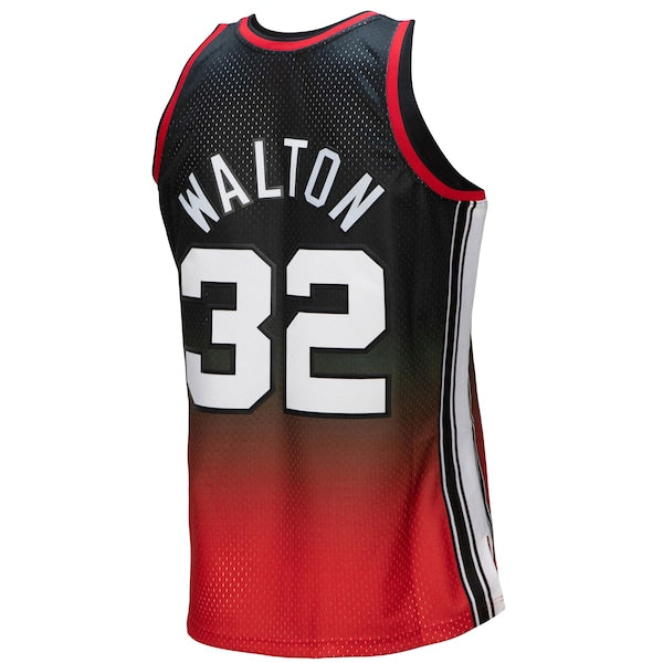 Bill Walton Portland Trail Blazers 1976/77 Hardwood Classics Fadeaway Swingman Player Jersey - Red/Black - Image 6