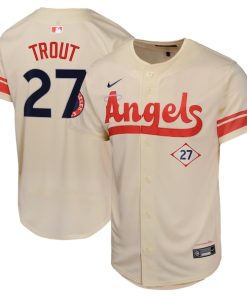 Mike Trout Los Angeles Angels Nike Youth City Connect Limited Player Jersey - Cream