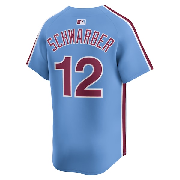 Kyle Schwarber Philadelphia Phillies Nike Alternate Limited Jersey - Light Blue/White - Image 4