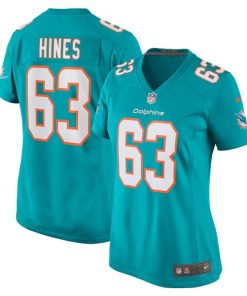 Chasen Hines Miami Dolphins Nike Women's Team Game Jersey -  Aqua
