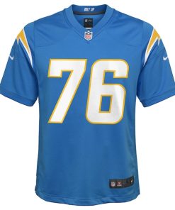 Alternative view of Joe Alt Los Angeles Chargers Nike Youth 2024 NFL Draft First Round Pick Player Game Jersey - Powder Blue
