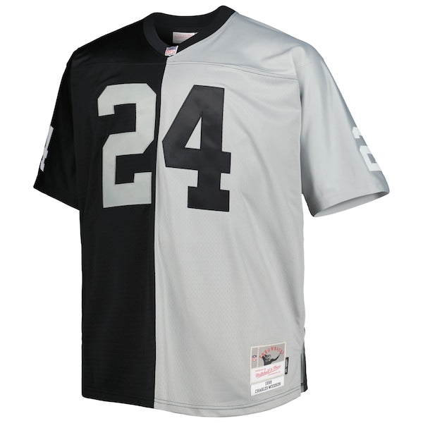 Charles Woodson Las Vegas Raiders Big & Tall Split Legacy Retired Player Replica Jersey - Black/Silver - Image 2
