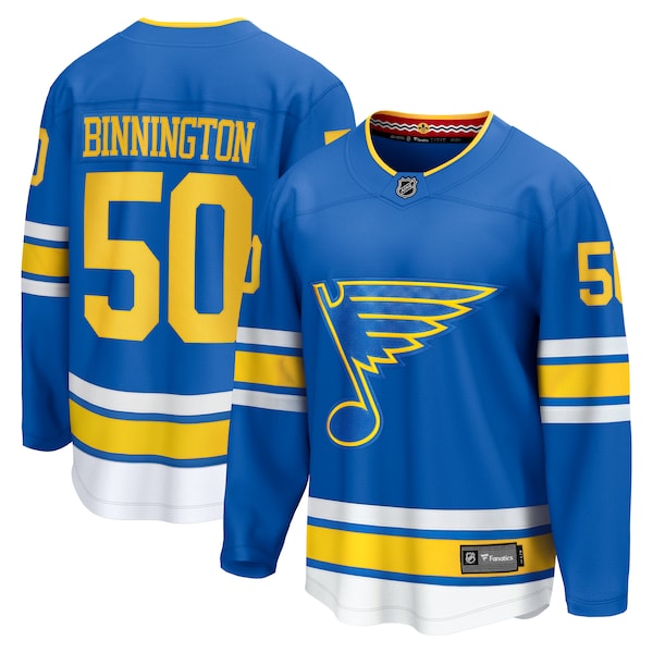 Jordan Binnington St. Louis Blues Home Breakaway Player Jersey - Blue/White/Royal - Image 2