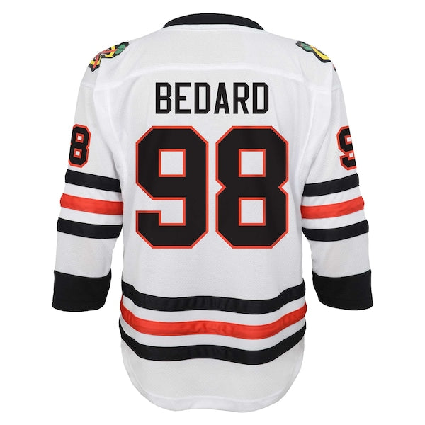 Connor Bedard Chicago Blackhawks Youth Away Replica Player Jersey - White/Red - Image 5