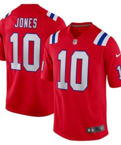 Alternative view of Mac Jones New England Patriots Nike Game Jersey - Red/Navy/White