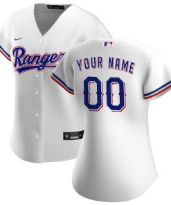 Texas Rangers Nike Women's Home Replica Custom Jersey - White