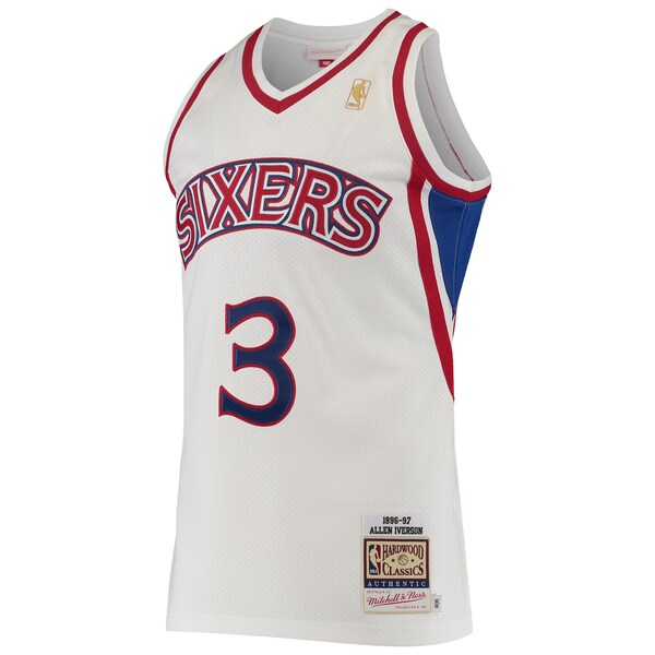 Allen Iverson Philadelphia 76ers 1996/97 Hardwood Classics Authentic Jersey - White - Image 2