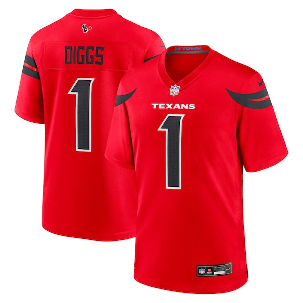 Stefon Diggs Houston Texans Nike Alternate Game Jersey - Red/Navy - Image 2