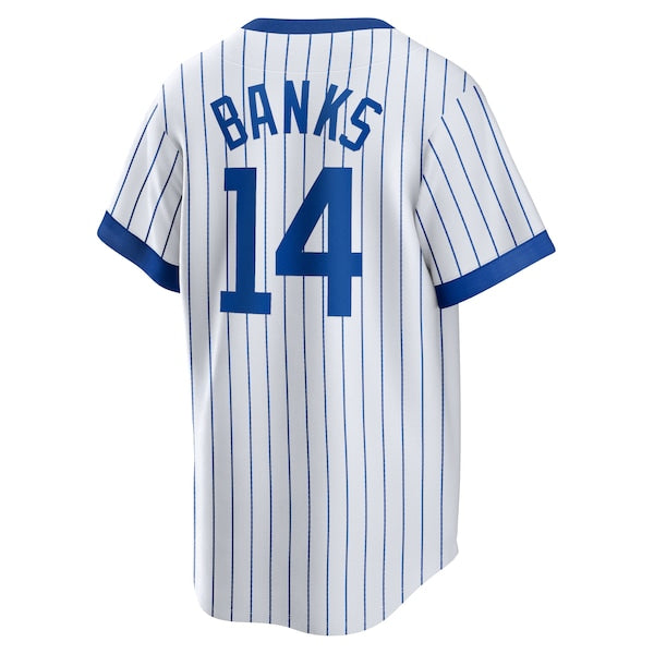 Ernie Banks Chicago Cubs Nike Home Cooperstown Collection Player Jersey - White - Image 3