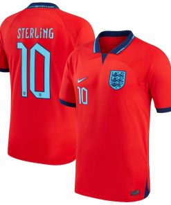 Raheem Sterling England National Team Nike 2022/23 Replica Away Jersey - Red