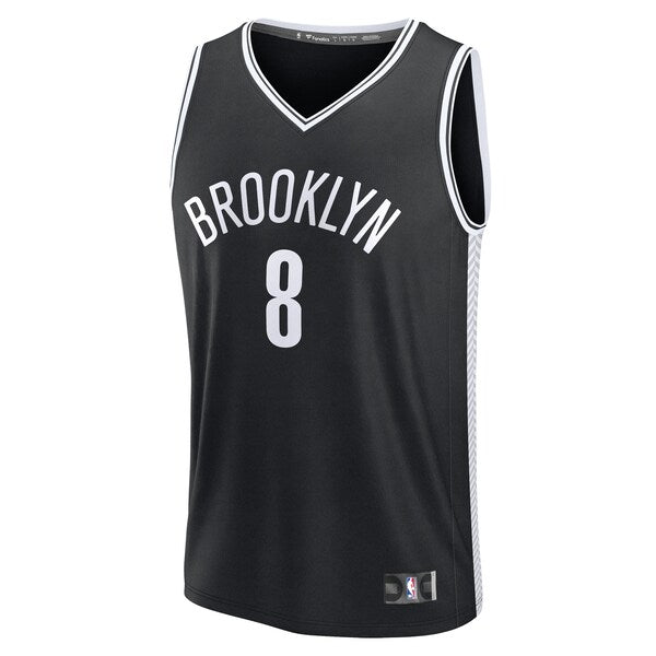 Egor D?min Brooklyn Nets Youth Fast Break Replica Jersey - Black - Icon Edition - Image 2